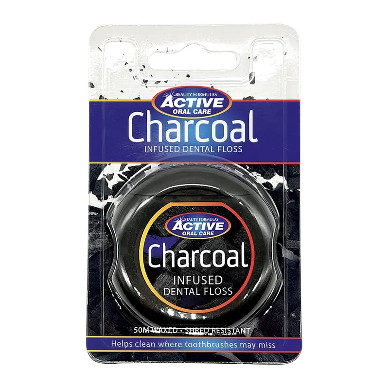 Ata interdentara ceruita cu carbune, Active Oral Care, 50 m, Beauty Formulas