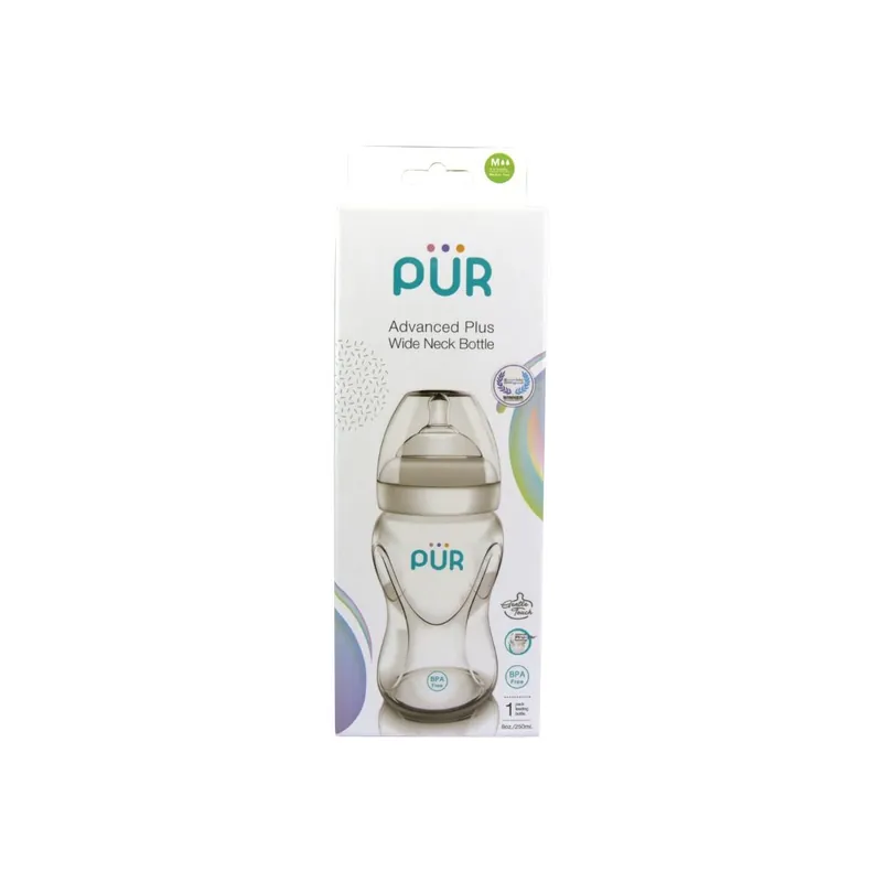 Biberon Advanced cu gura larga, 250ml, PUR