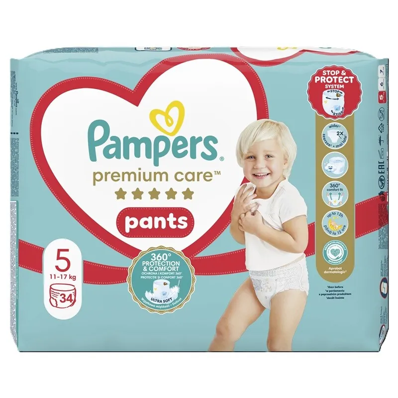 PAMPERS PREMIUM CARE PANTS 12-17KG 34 BUCATI MARIMEA 5