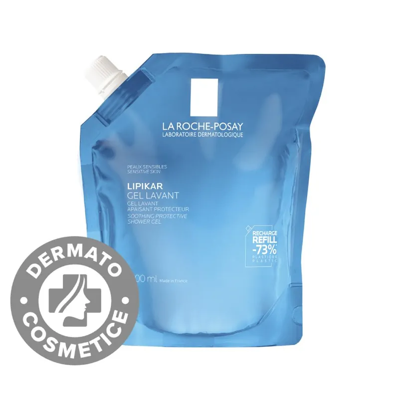 Pachet Gel de Spalare Piele Sensibila, 400ml + Refill, 400ml, La Roche Posay Lipikar