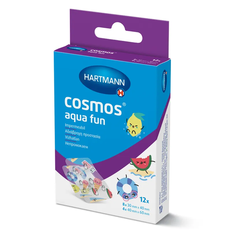 Plasturi rezistenti la apa Aqua Fun Cosmos, 12 bucati, Hartmann
