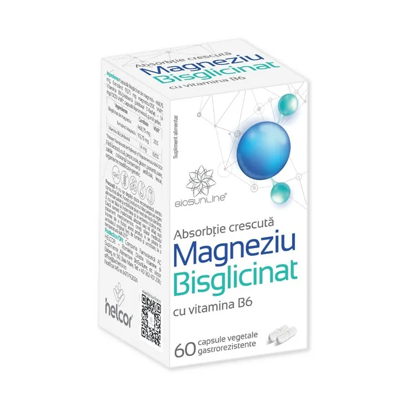 Magneziu Bisglicinat, 60 capsule, Helcor