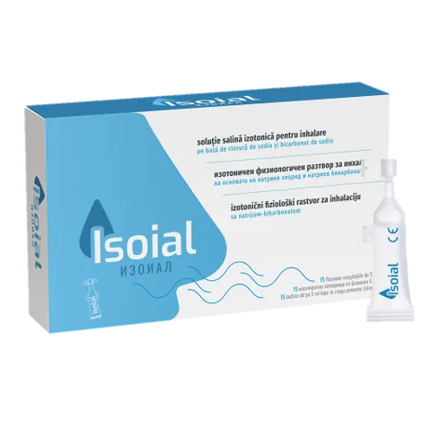 Solutie salina izotonica pentru inhalare Isoial, 15 flacoane x 5ml, NaturPharma