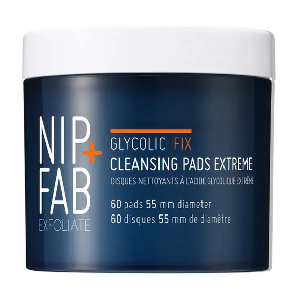 Dischete pentru curatarea fetei, Glycolic Fix X-treme Pads, 60 bucati, NIP+FAB