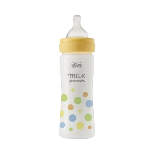 Biberon cu tetina din silicon si flux mediu Perfect Easy Baieti 2 luni+, 250ml, Chicco