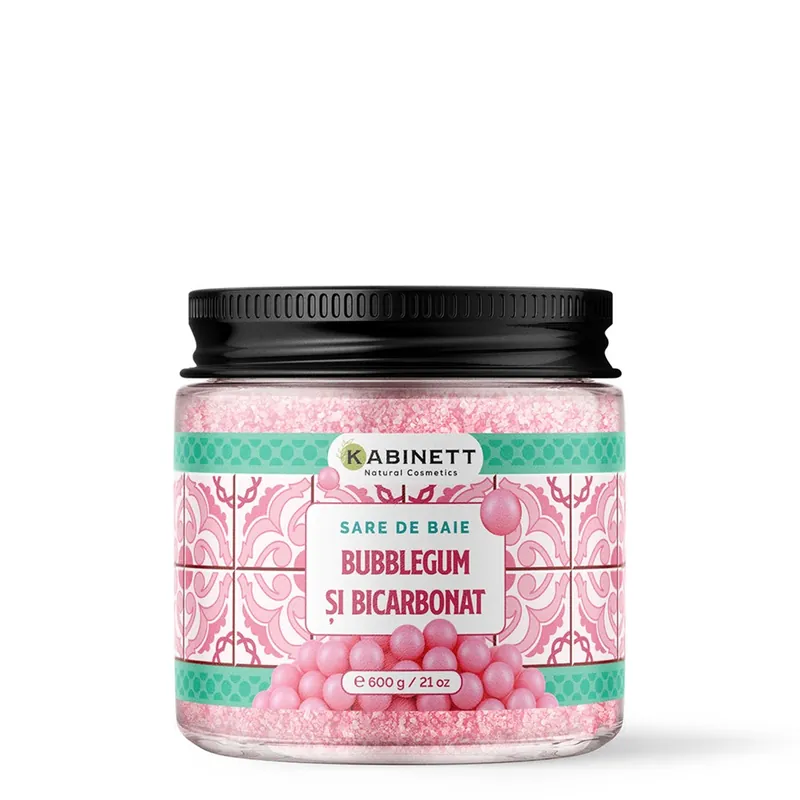 Sare de baie cu bicarbonat Bubblegum, 600 g, Kabinett Natural Cosmetics