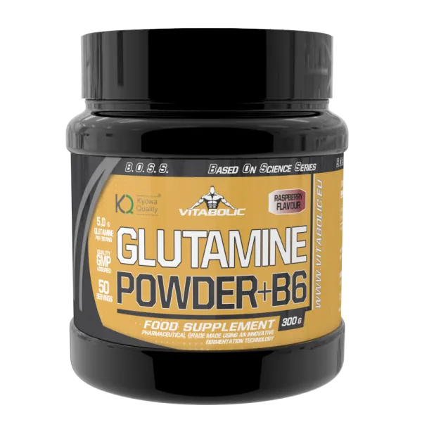 Glutamine Powder + B6 Rasberry, 300g, Vitabolic