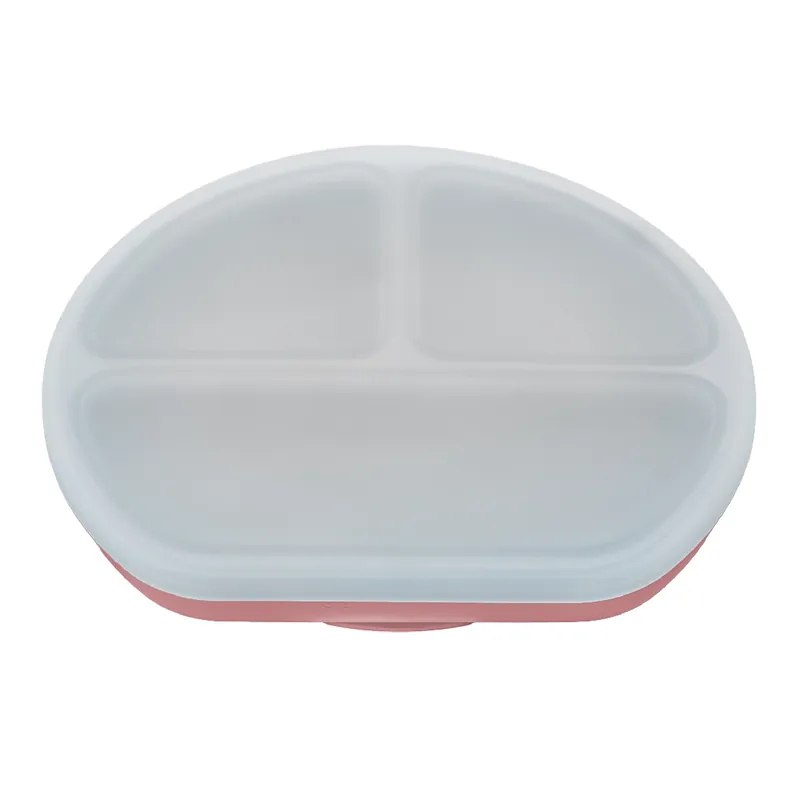 Farfurie din silicon cu capac, 6 luni+, Old Rose, Appekids