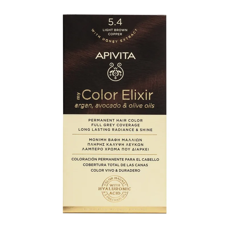 Vopsea de par My Color Elixir, N 5.4 Light Brown Cooper, 155 ml, Apivita
