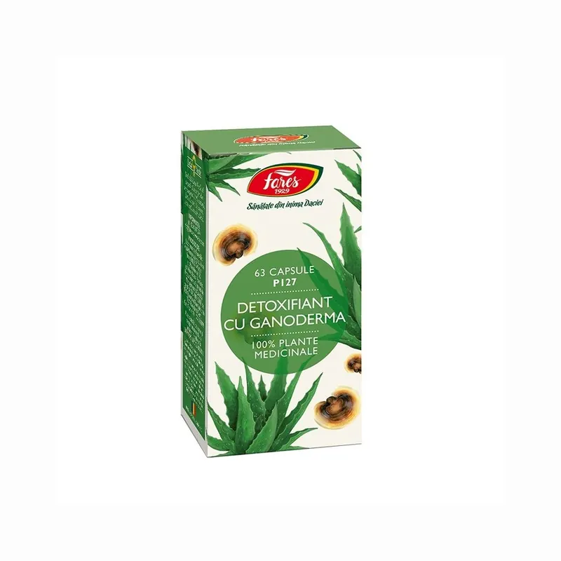 Detoxifiant cu ganoderma, P127, 63 capsule, Fares
