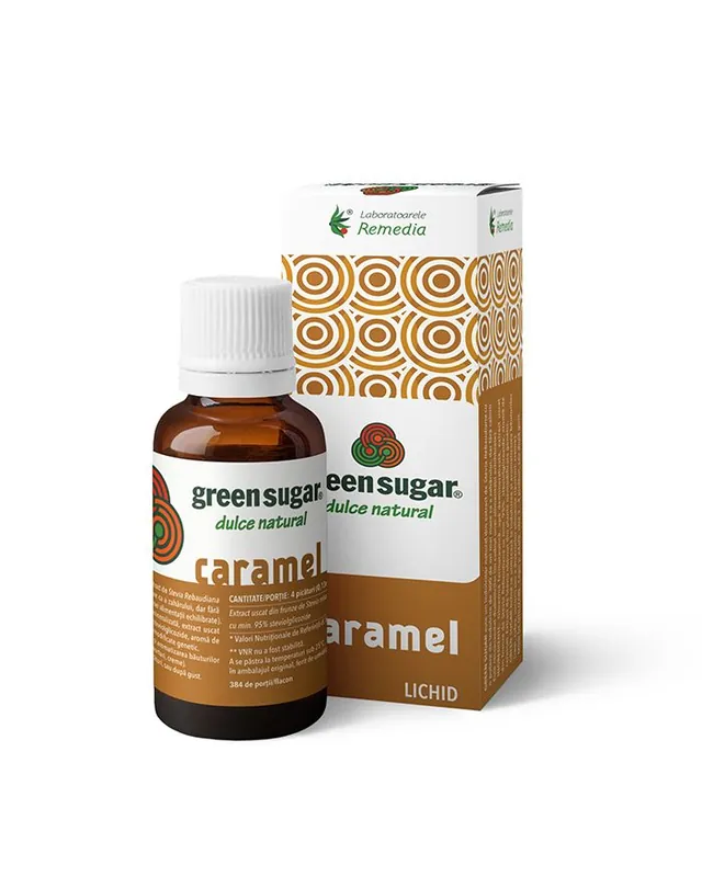 Green sugar lichid cu aroma de caramel, 50 ml, Remedia