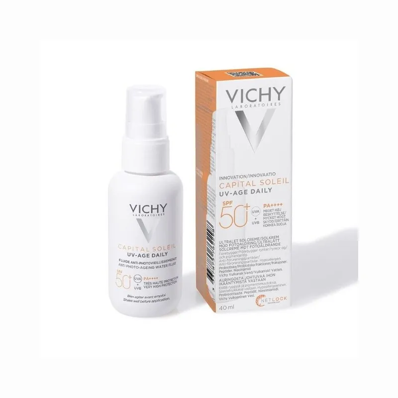 Vichy Capital Soleil UV Age Fluid Impotriva Foto-Imbatranirii SPF 50+ 40 ml