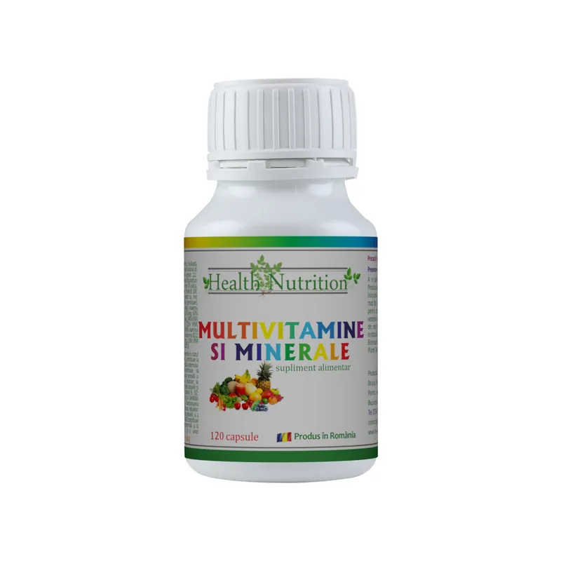 Multivitamine si Minerale 100% naturale, 120 capsule, Health Nutrition