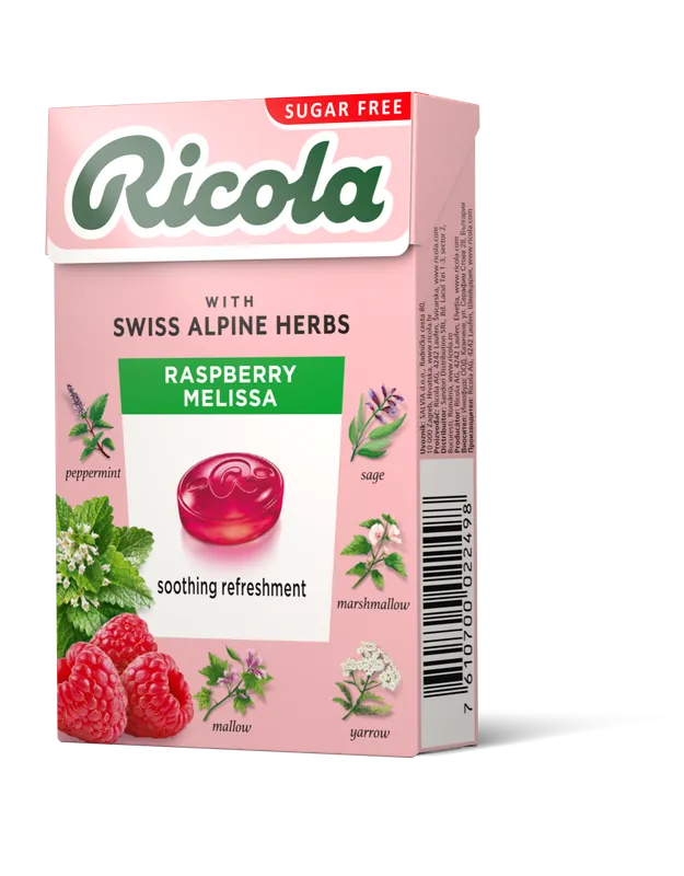 Dropsuri din plante Raspberry Melissa, 40g, Ricola