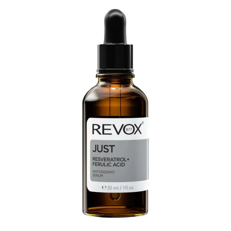 Revox Just Ser antioxidant cu Resveratrol si Acid Ferulic pentru fata si gat, 30ml