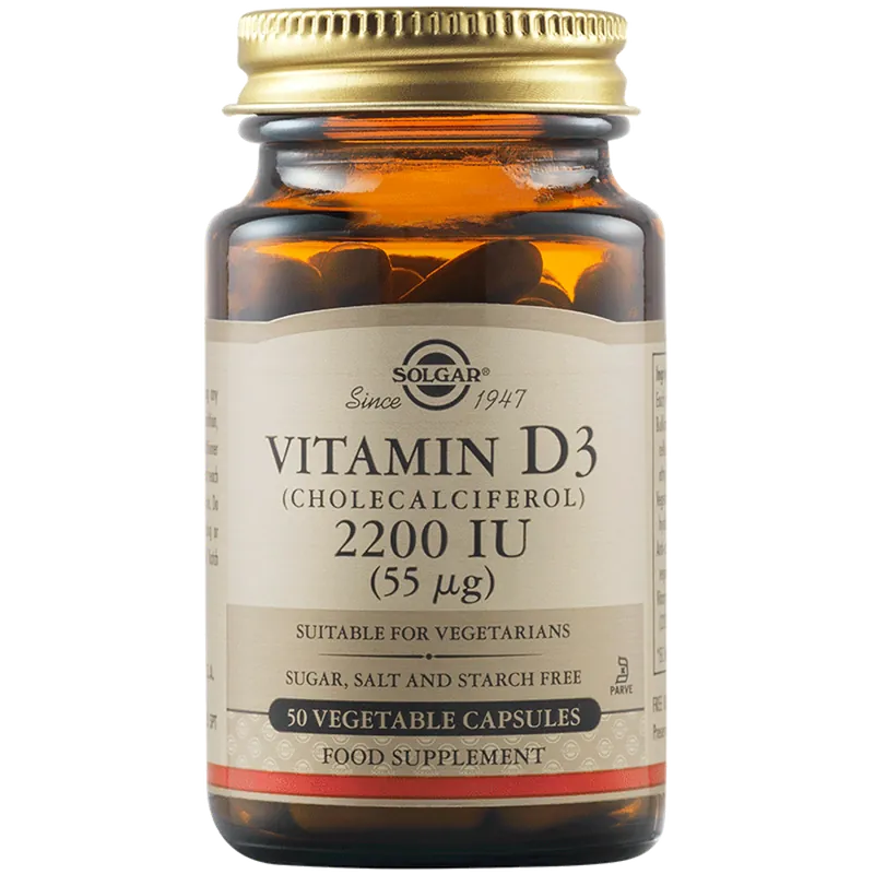 Vitamina D3 2200UI, 50 capsule, Solgar