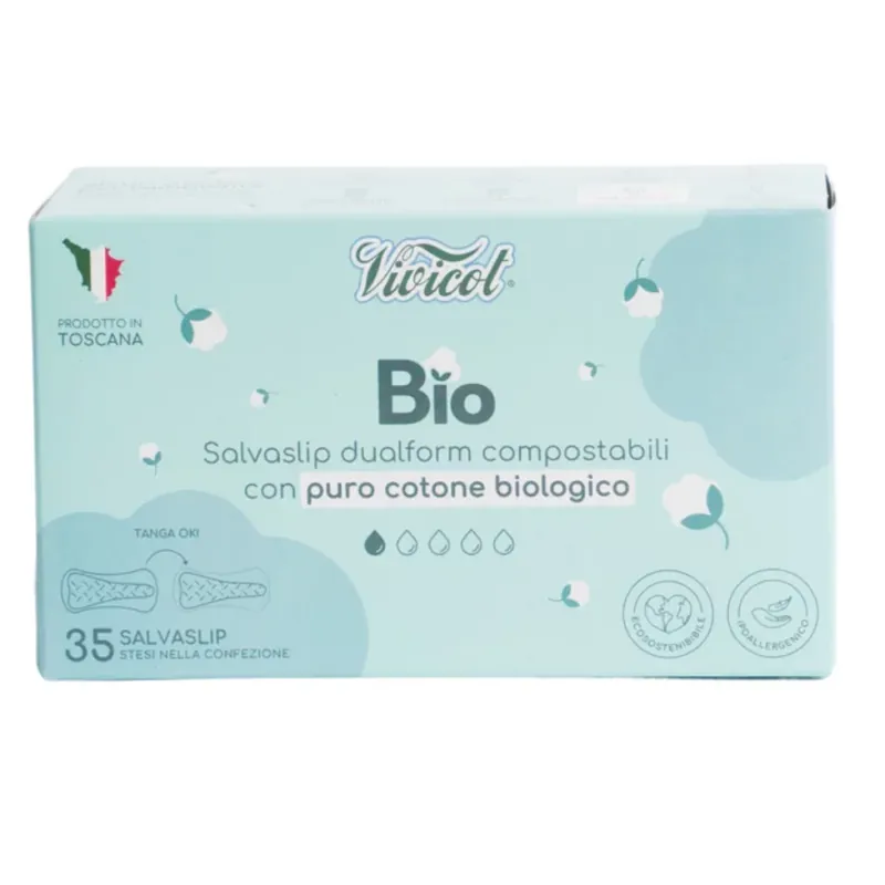 Absorbante zilnice din bumbac compostabil DualForm, 1 picatura, 35 bucati, Vivicot