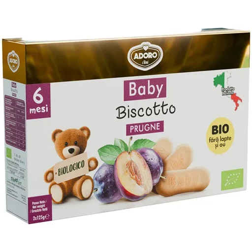 Adoro Biscuiti Bio Prune Cereale Luni 2x125g