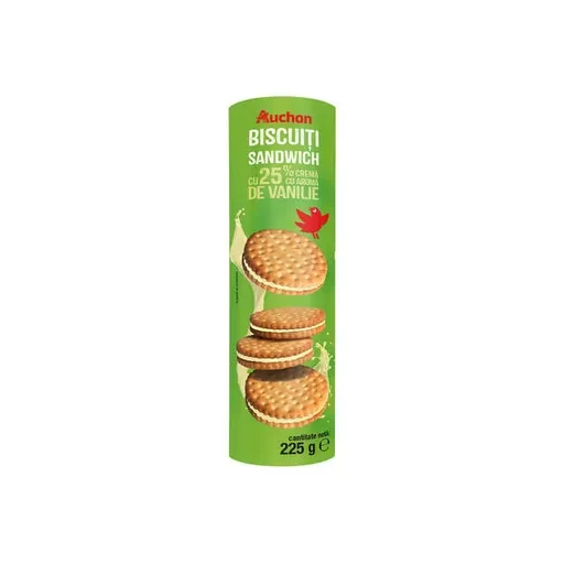 Auchan Biscuiti Sandwich Rom 30g