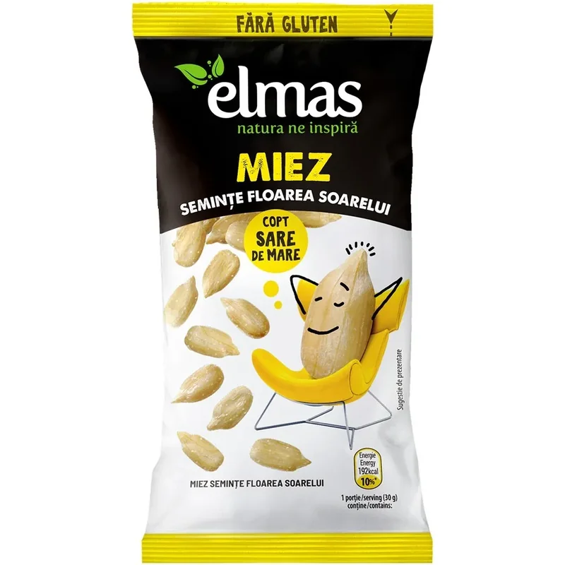 Elmas Miez Seminte Floarea Soarelui Copt Sare 80g