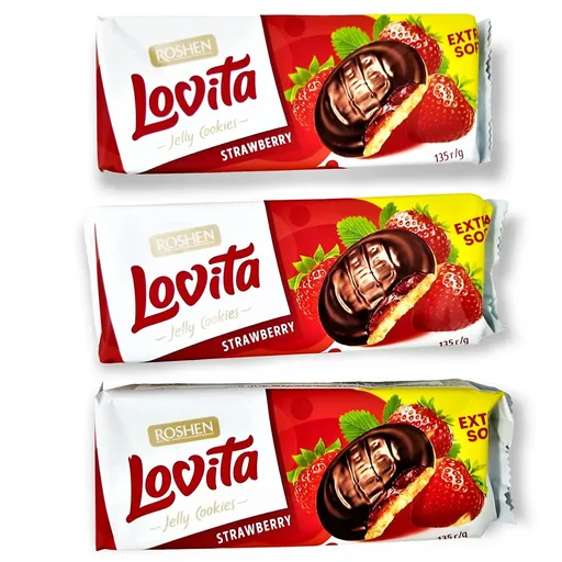 Lovita Biscuits With Capsuni Filling 33% 168g