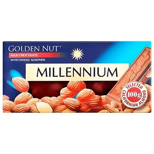 Millennium Golden Tablet Ciocolata Lapte Alune Stafide 100g