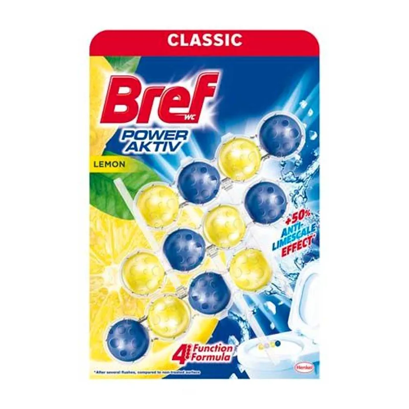 Bref Odorizant Toaleta Power Aktiv Lemon Lamaie 3x50g