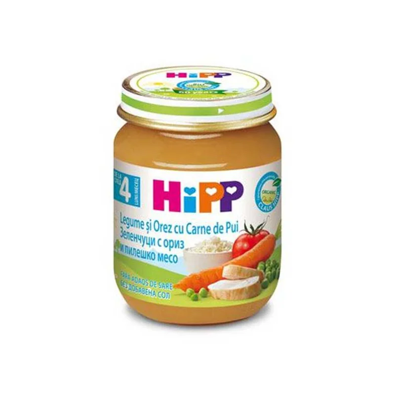 Hipp Bio Meniu Pui Orez Legume 4l Pasare 125g