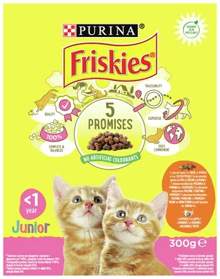 FRISKIES Cat Junior Hranauscat Pui Legume Pasare 300g