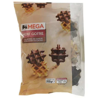 Mega Mini Gofre Vanilie Cacao Glazura 200g