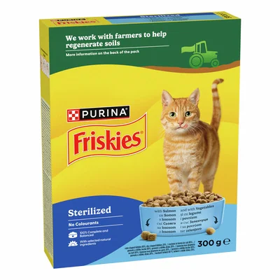 FRISKIES Cat Hrana Uscat Sterile Somon Legume 300g