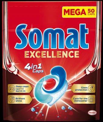 Somat Excellence 4in1 Caps Det Mas Spalat Vase 50buc