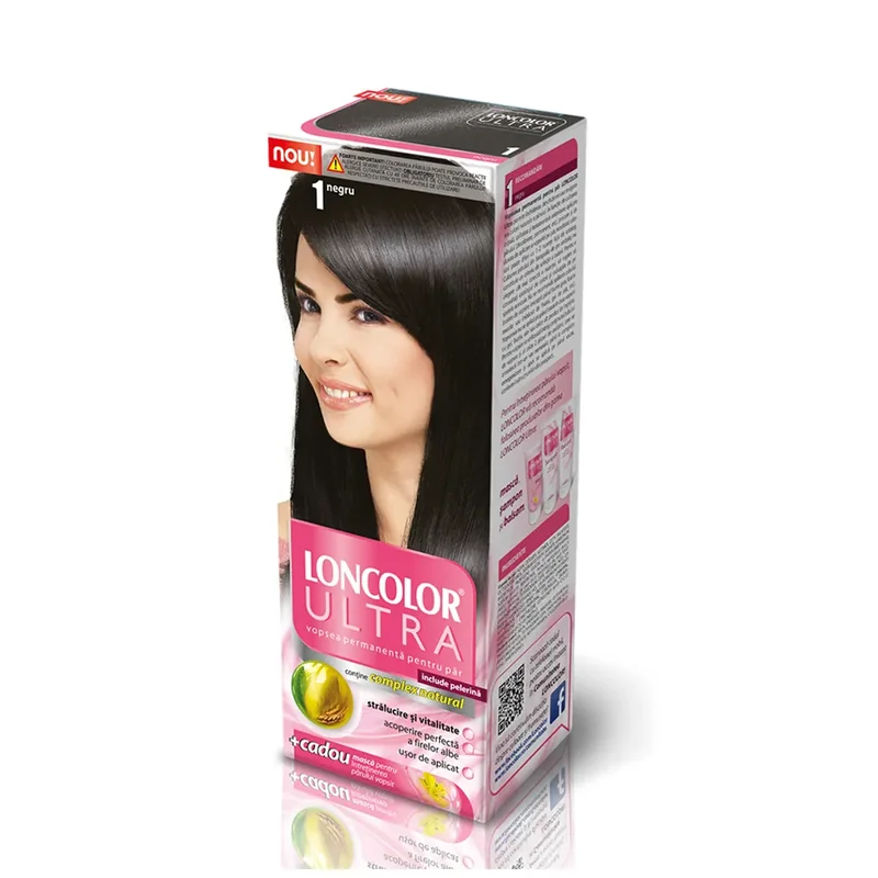 Loncolor Vopsea Permanenta Par Ultra Negru 200ml