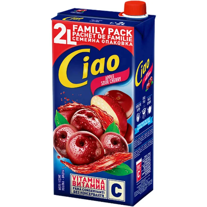 Ciao Racoritoare Necarbogazoasa Suc Mere Visine Plata 2000ml