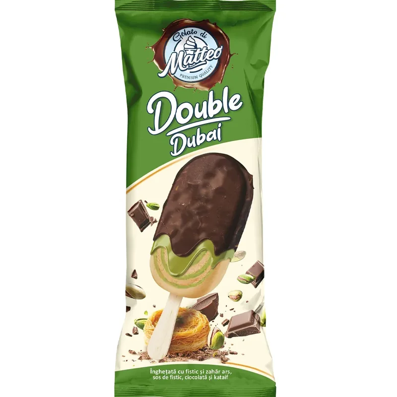 Gelato di Matteo Inghetata Fistic Zahar Ars Sos Ciocolata Kataif Di Matteo Double Dubai 100ml