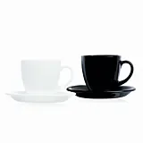 LUMINARC Set Ceai Cafea Carine 12 Piese Opal Alb Negru 220ml