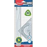 MAPED Set Geometrie Stangaci 3 Piese Transparent