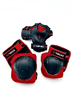 Top Life Set Protectii Genunchi Coate Baieti Negru Rosu