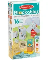 De la Ferma Set Constructie Lemn Melissa Doug Blockables Prietenii 16 Piese Multicolor