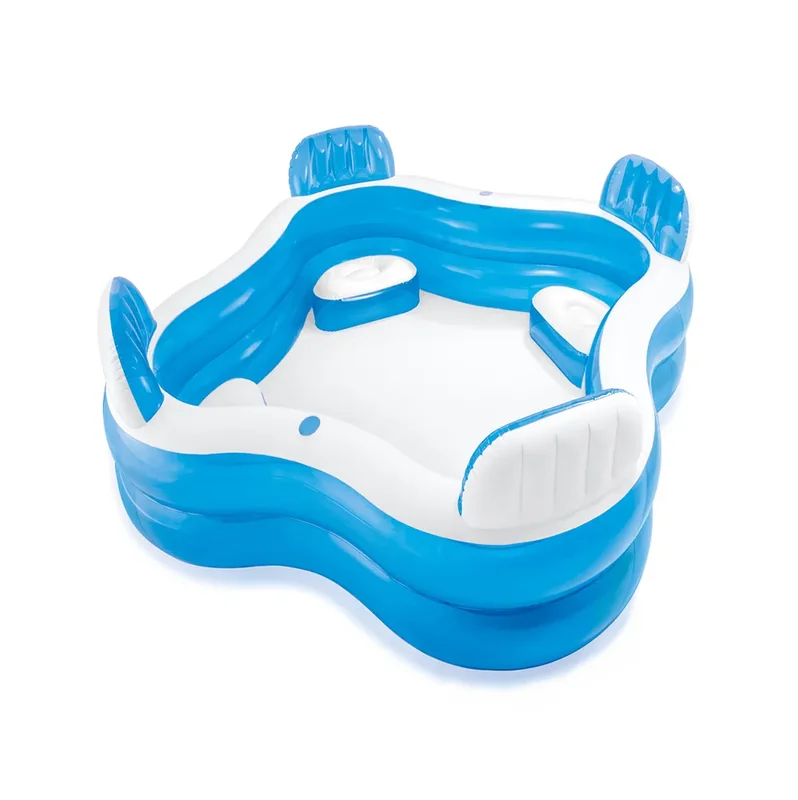 Intex Piscina Gonflabila Familie 4 Scaune Gonflabile Suporturi Pahare 229x229x66 Cm Pahar 66cm