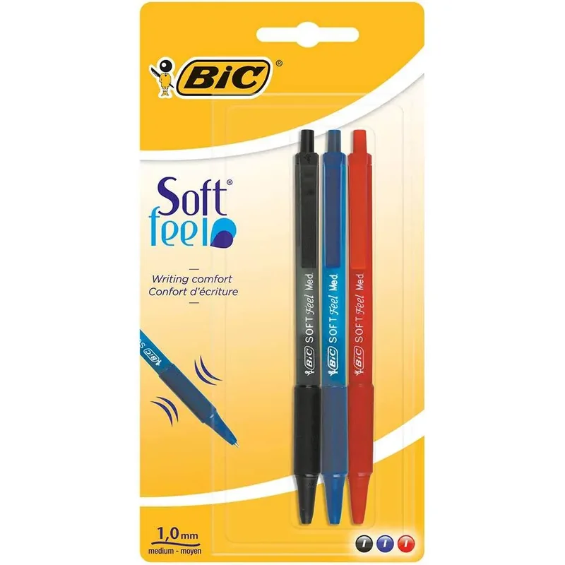 BIC Pixuri Soft Feel Clic Grip Asortate 3buc