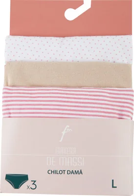 FRANCESCA DE MASSI Set Chiloti Dama Rou Bumbac V2 Rou010 Femei 95% 3buc