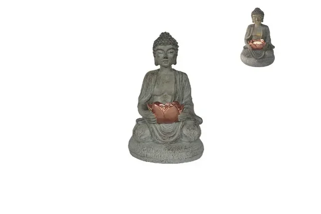 Garden Star Decoratiune Buddha Lumina Solara Star Polirasina H21 Cm Led Alb Cald 5cm