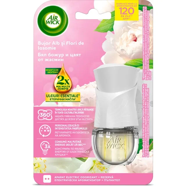 Air Wick Odorizant Electric Bujor Alb Flori Iasomie Floral 19ml