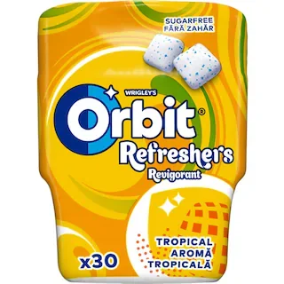Orbit Guma Mestecat Tropical Borcan 67g