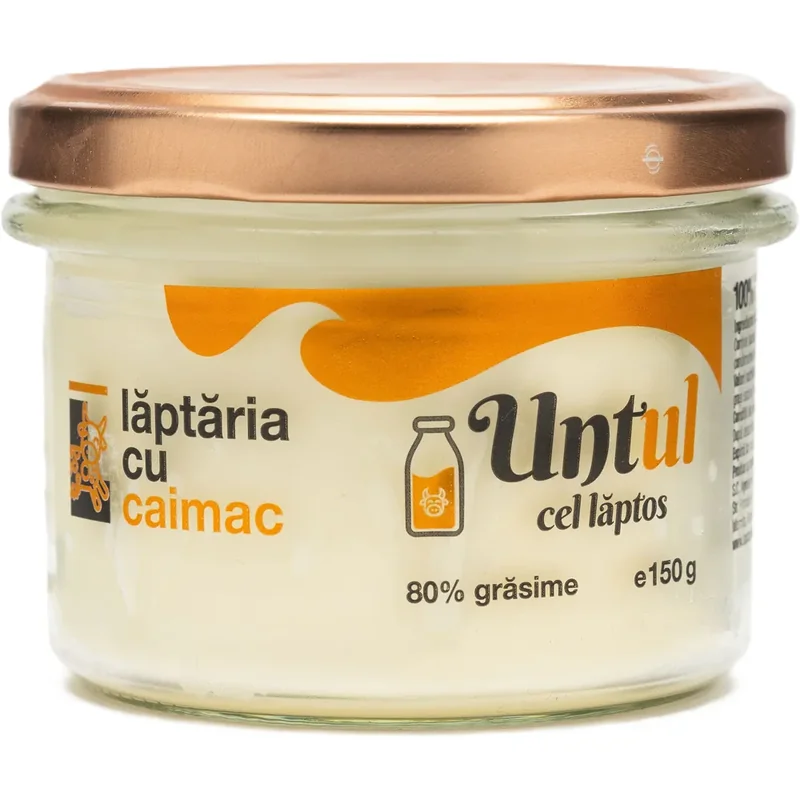 Laptaria cu caimac Untul Cel Laptos Caimac Grasime 80% 150g