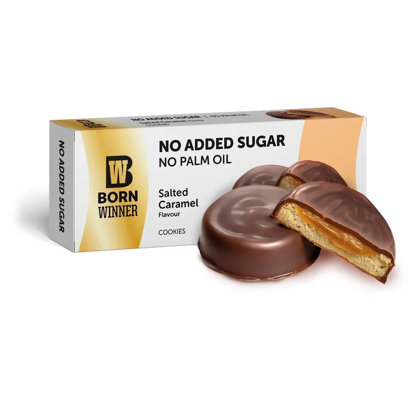 Born Winner Biscuiti Umplutura Cream Caramel Sarat Winner Zahar Adaugat Fara_zahar Cu_sare 100g