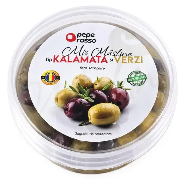 Pepe Rosso Mix Masline Tip Kalamata Verzi Rosso Samburi Fara_samburi Green 150g