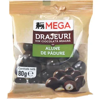 Mega Drajeuri Alune Ciocolata Neagra Padure 80g