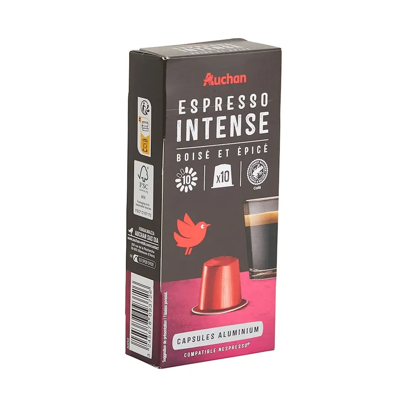 Auchan Capsule Cafea Intense Compatibile Nespresso 10buc